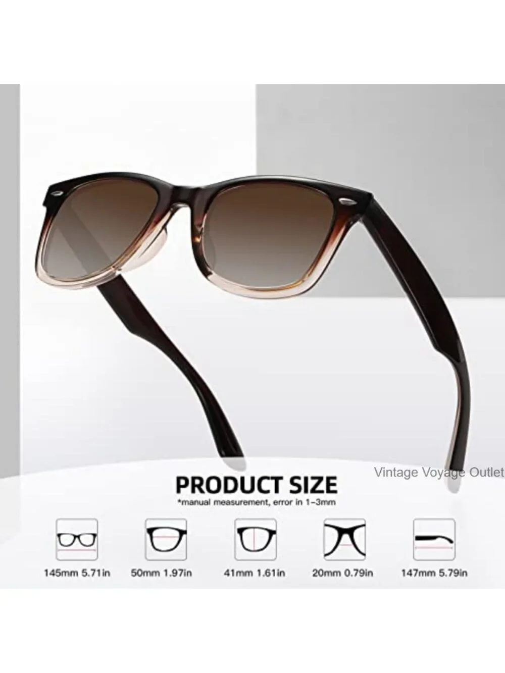 Polarized Sunglasses UV Protection Classic Retro Square Frame Lightweight TR90